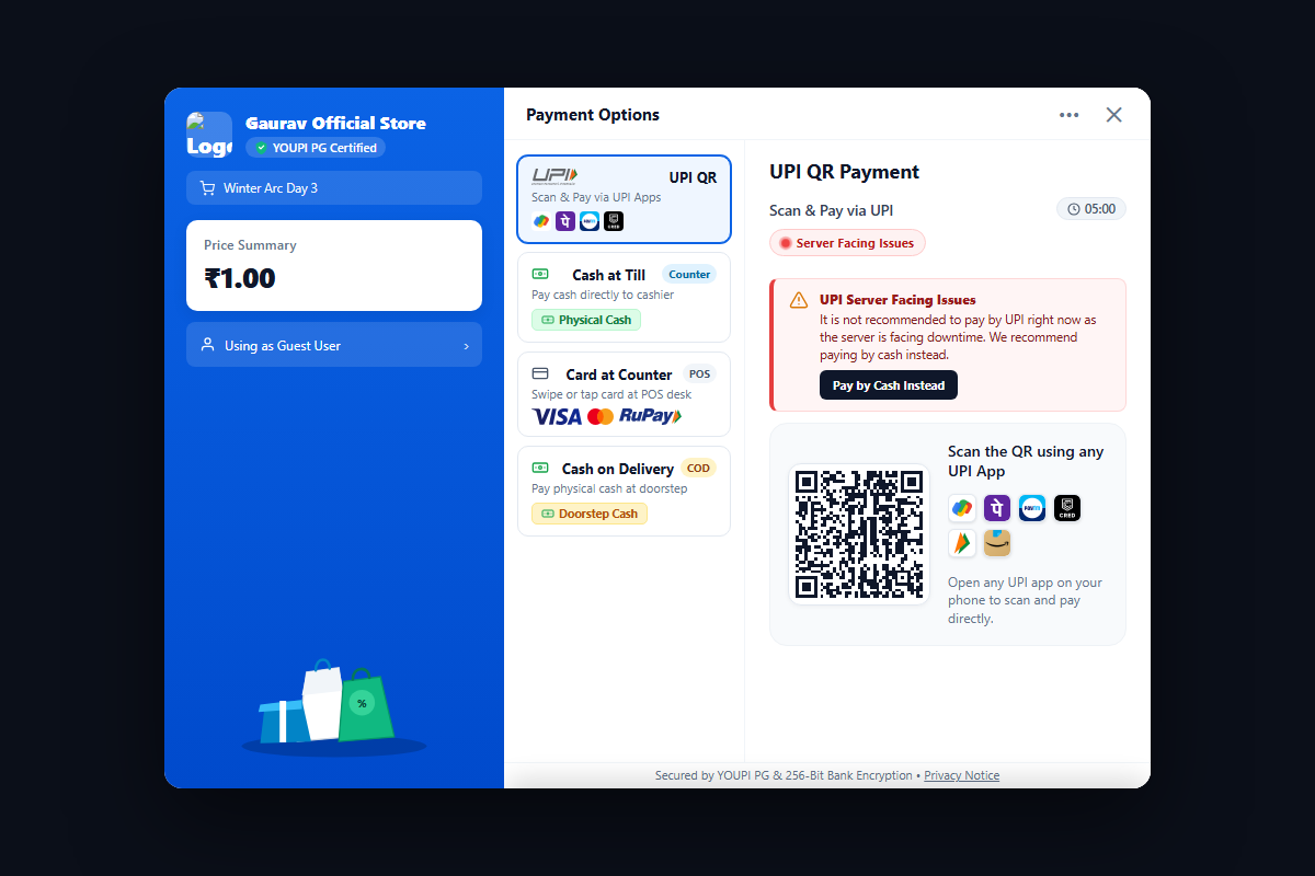 YOUPI PG Desktop Checkout View